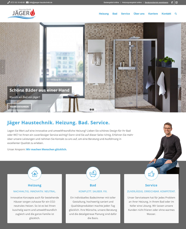 WordPress-Homepage: Jäger Haustechnik  