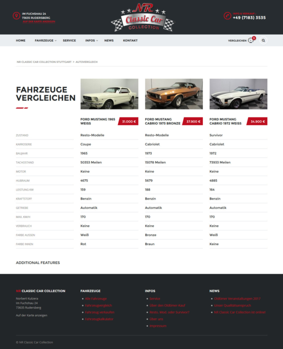 NR-Classic-Cars Fahrzeugvergleich
